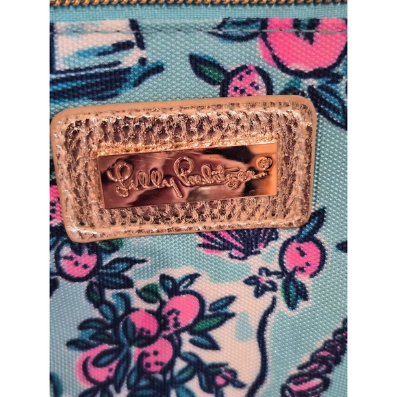 Lilly Pulitzer Sunshine State Florida Map Weekender Duffel Bag Blue Pink Gold - Picture 2 of 8